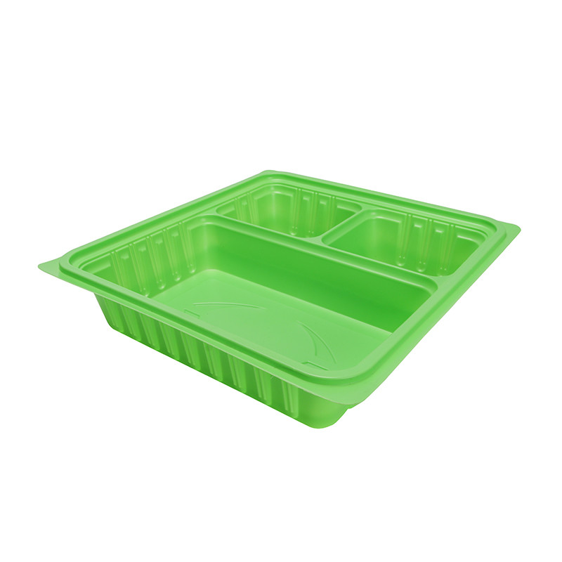 BOPS蓋黑色方形三格快餐盒